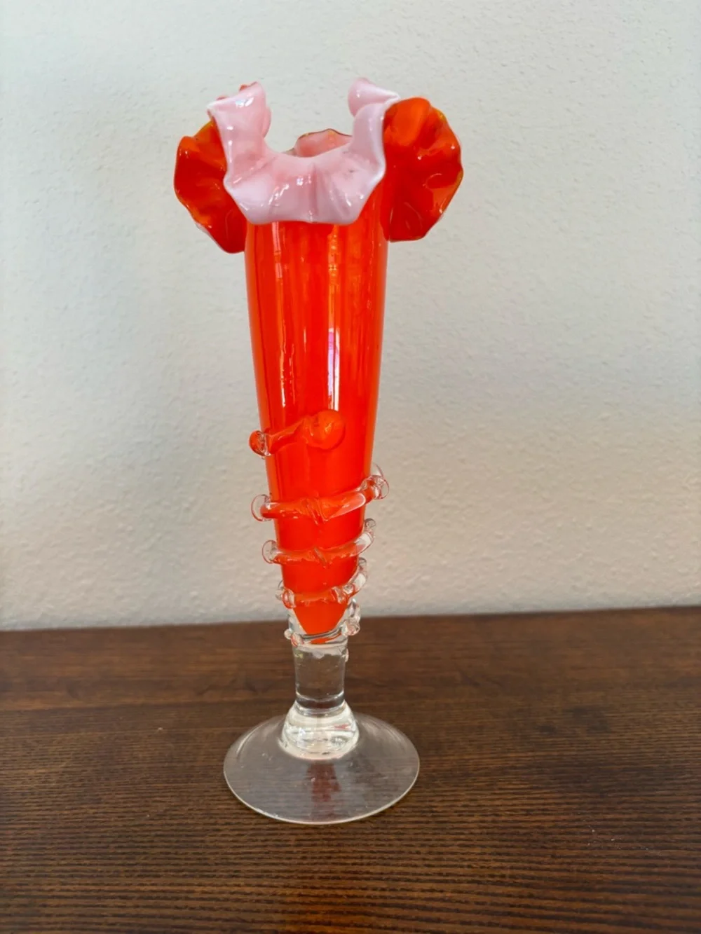 vintage Bohemian art glass vase